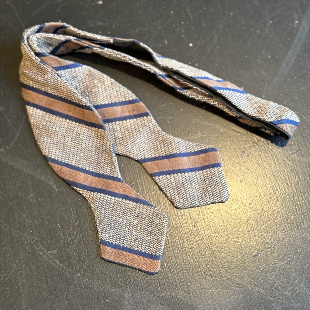Suitsupply Brown and Blue Striped Bow Tie